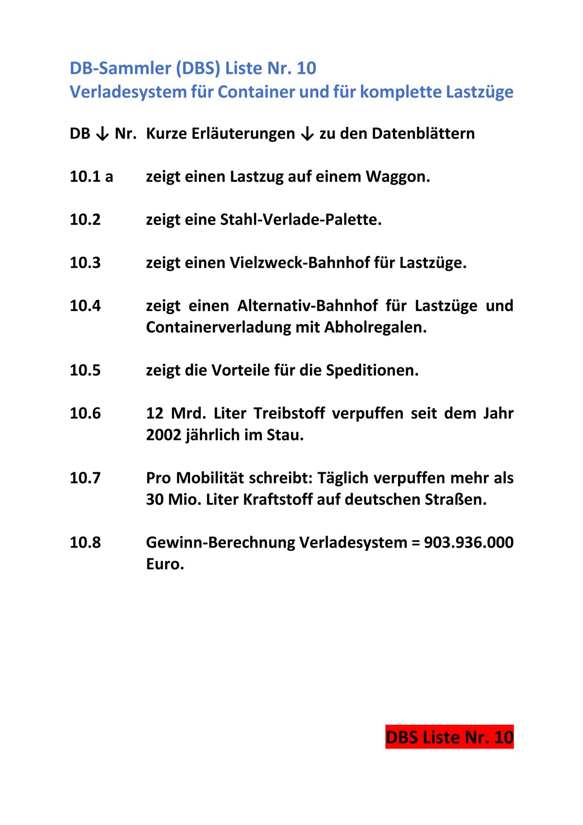 DBS 10 Verladegerat Seite 1